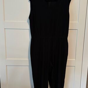 Eileen Fisher Sleeveless Black V-neck pantsuit. Size M.